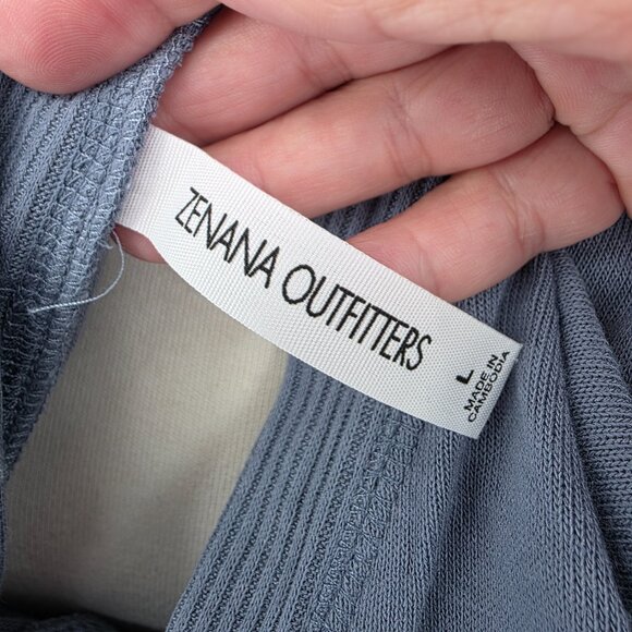 ZENANA Long Sleeve Snap Front Cardigan Sweater With Pockets Dusty Blue L NWT - Picture 11 of 11